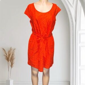 MERONA SIZE LARGE Women's Orange Lace Dress